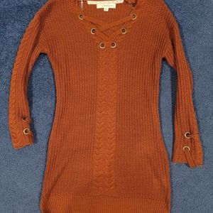 Burnt orange fall sweater dress small medium fit